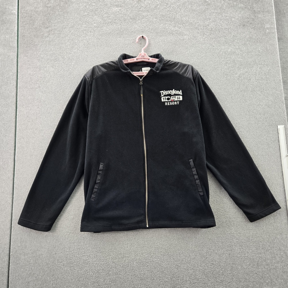 Disney Parks Men Jacket XL Black Fleece‎ Disneyland Resort 1955 Logo And Mickey